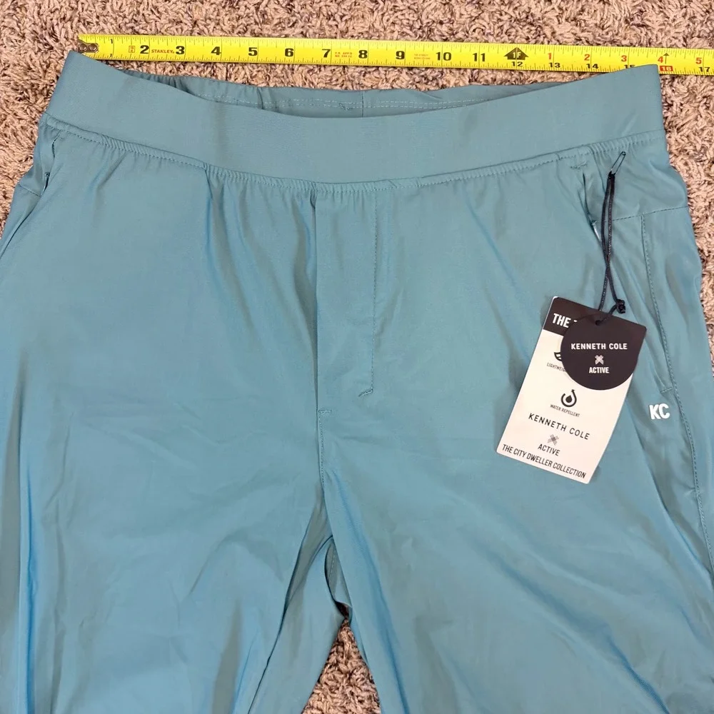 Kenneth Cole Active Mens City Dweller Tapered Jogger Pants Teal Blue Large NEW